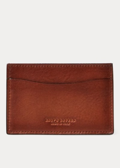 Men's Ralph Lauren Burnished Vachetta Card Holder | 791856EPY